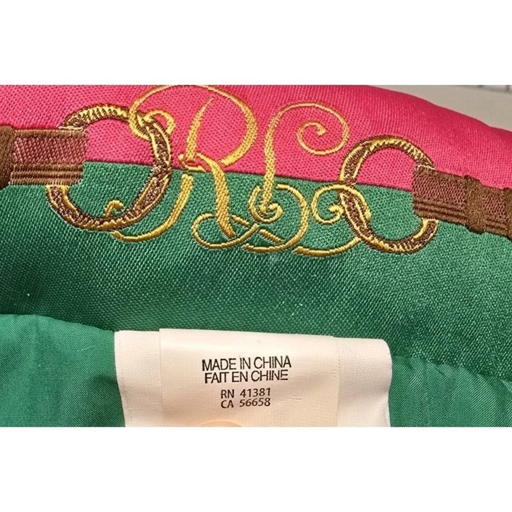 Polo Ralph Lauren Girls Down Puffer Vest Size 6 Pink Green